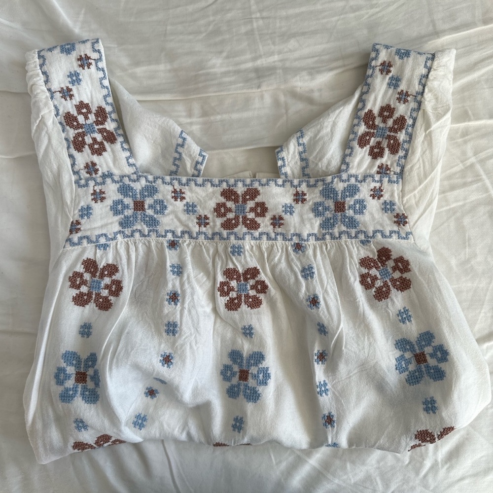 Cross Stitch Embroidered Top